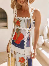 Printed Patchwork Tube Sleeveless Elegant Maxi Dresses